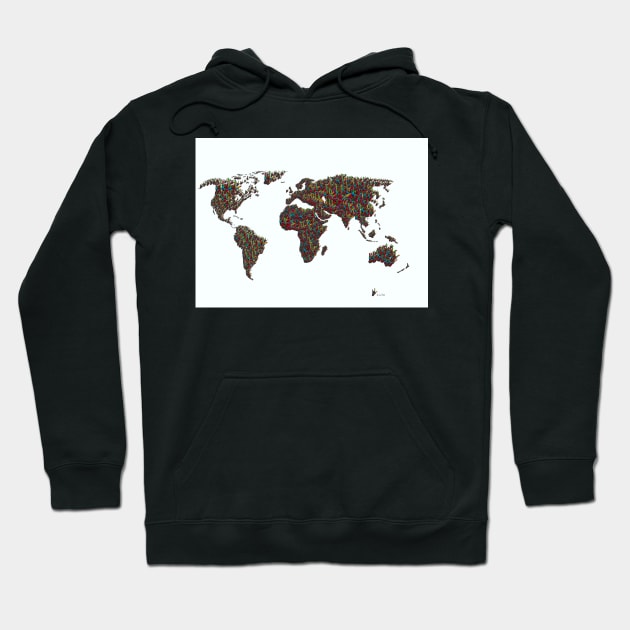 ASL World Map Hoodie by EloiseART